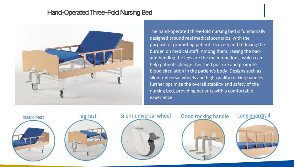 2 crank manual hospital bed